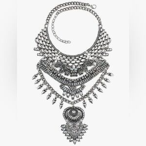 Elegant Silver Statement Necklace